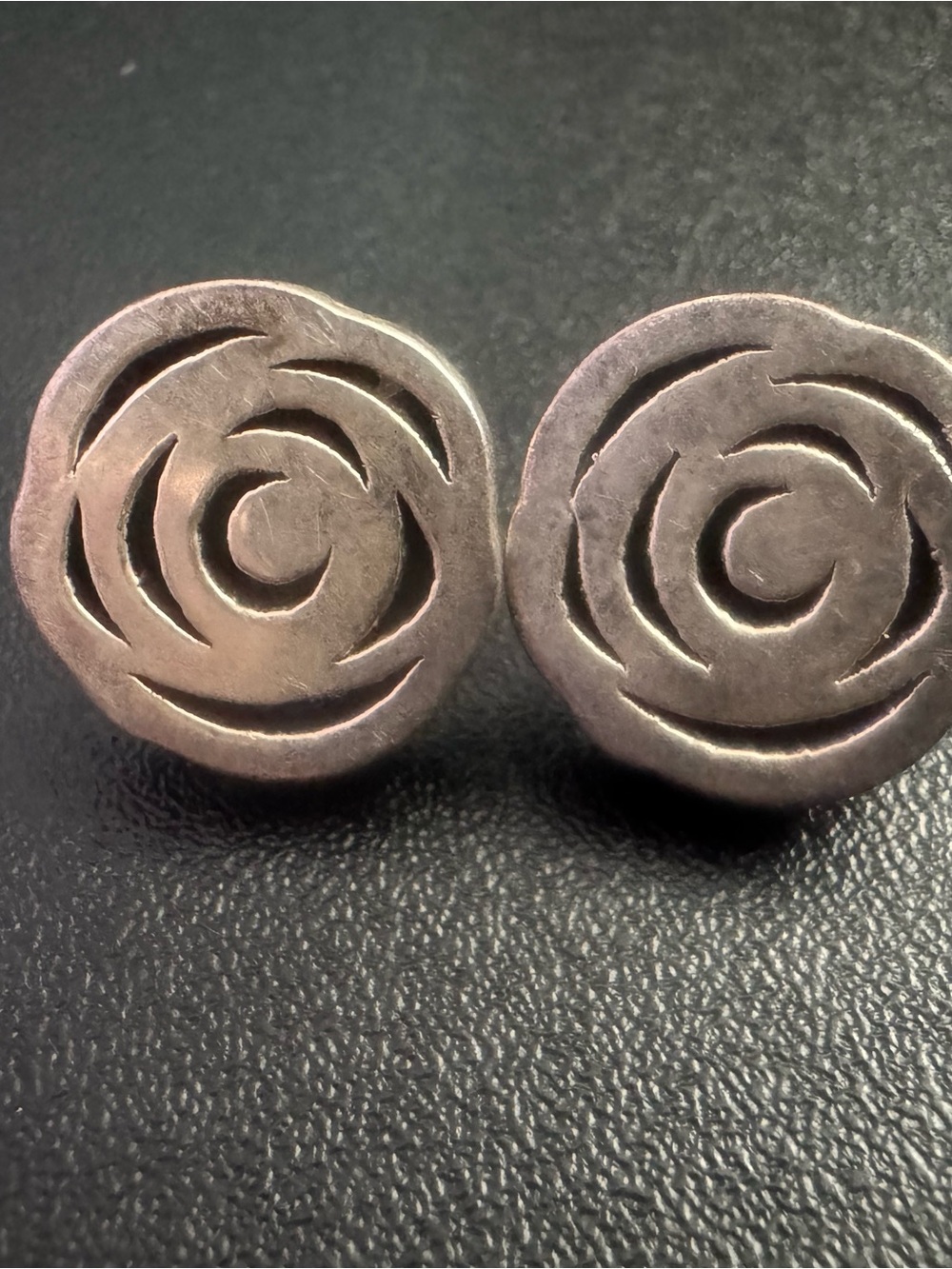 Sold Sterling Silver Modern Rose Stud Earrings